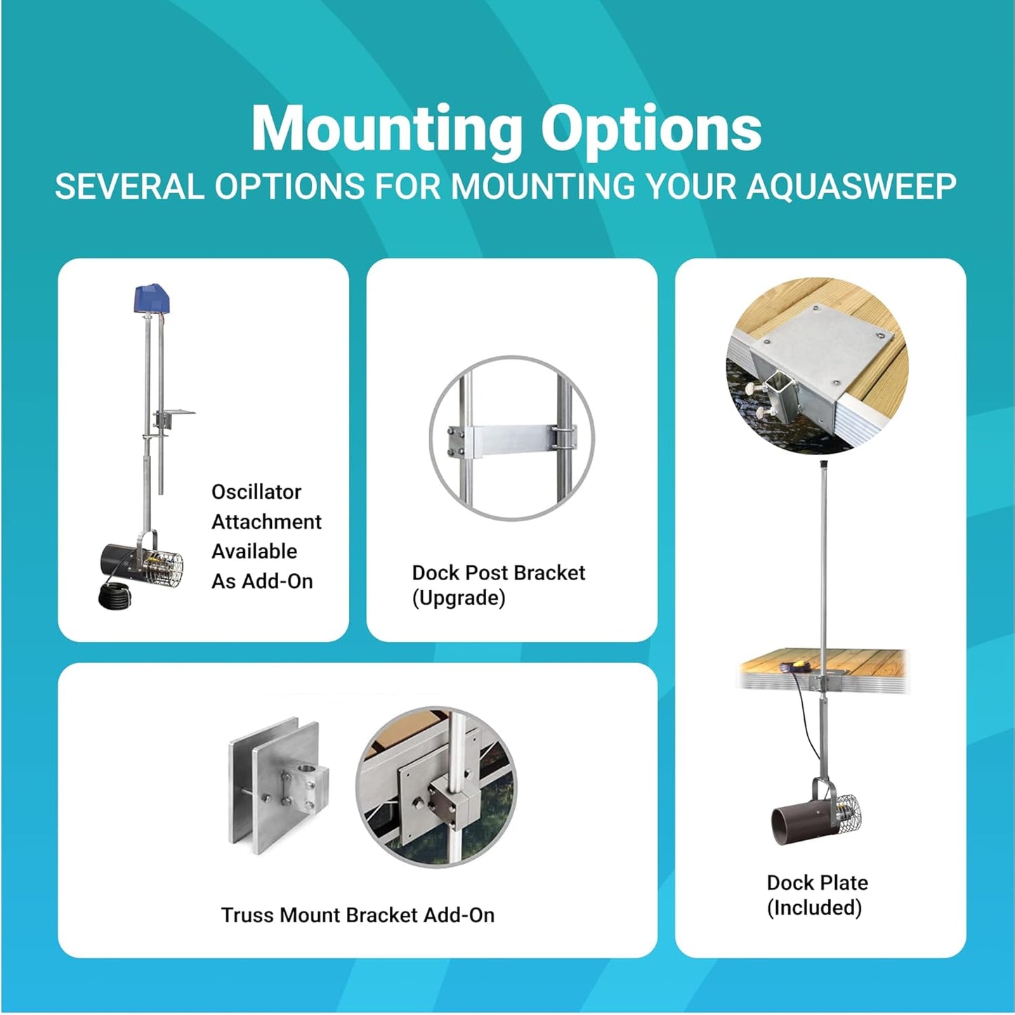 Scott Aerator Dock Mount Aquasweep 1/2 HP,115 Volt | Pond Muck Mover