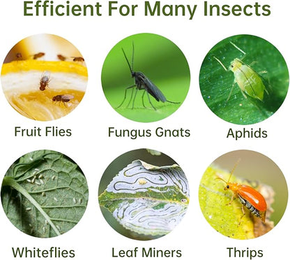 96 Pack Yellow Fungus Gnat Sticky Traps, Gnat Traps for House Indoor Gnats Killer, House Plant Gnats Bugs Sticky Killer Fruit Fly Traps for Indoor