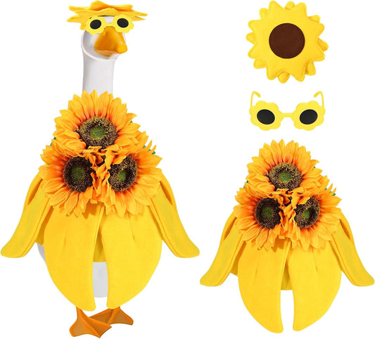 Sunflower Goose Outfit Summer Goose Outfits Cute Goose Clothes for Outdoor Garden Yard Statue Decor