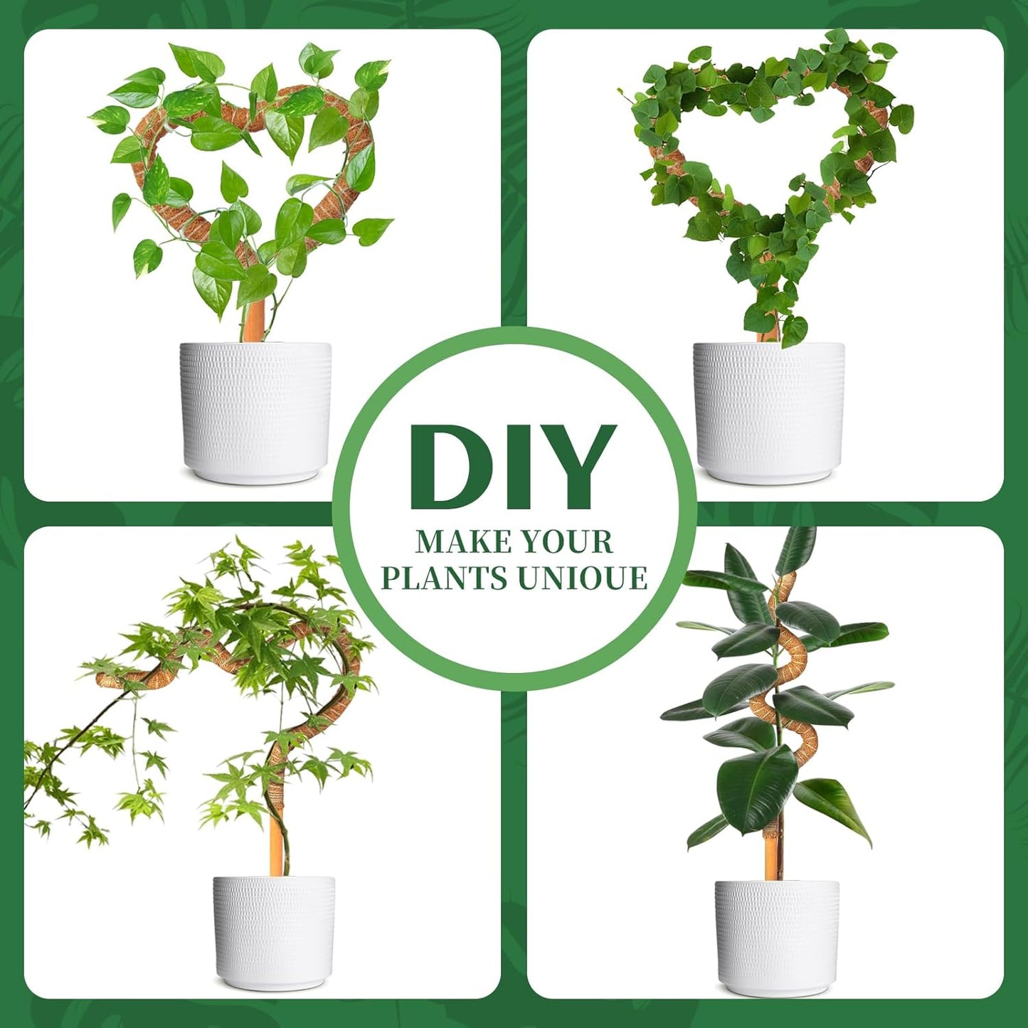 4 Pack Moss Pole, 28 Inch Bendable Moss Pole for Plants Monstera, Monstera Plant Support, Garden Trellis Plant Stick Stakes for Indoor Potted Plants Pothos