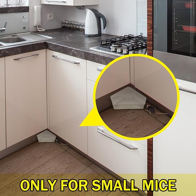 Qualirey 6 Pcs Mice Station with Key Triangle Bait Station Reusable Rodent Trap Bait Box, Keeps Children and Pets Safe Indoor & Outdoor, Bait Not Included, Suitable for Small Mice (Translucent)