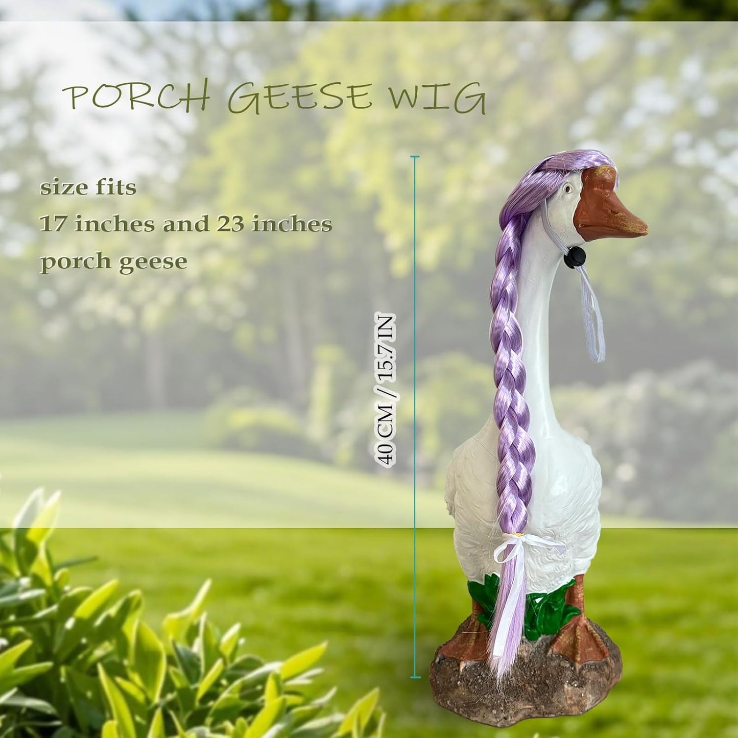 Porch Goose Wigs, Porch Goose Outfits Lawn Goose Statue Accessories for Outdoor Garden Patio Yard Goosey Decor （Style 9）
