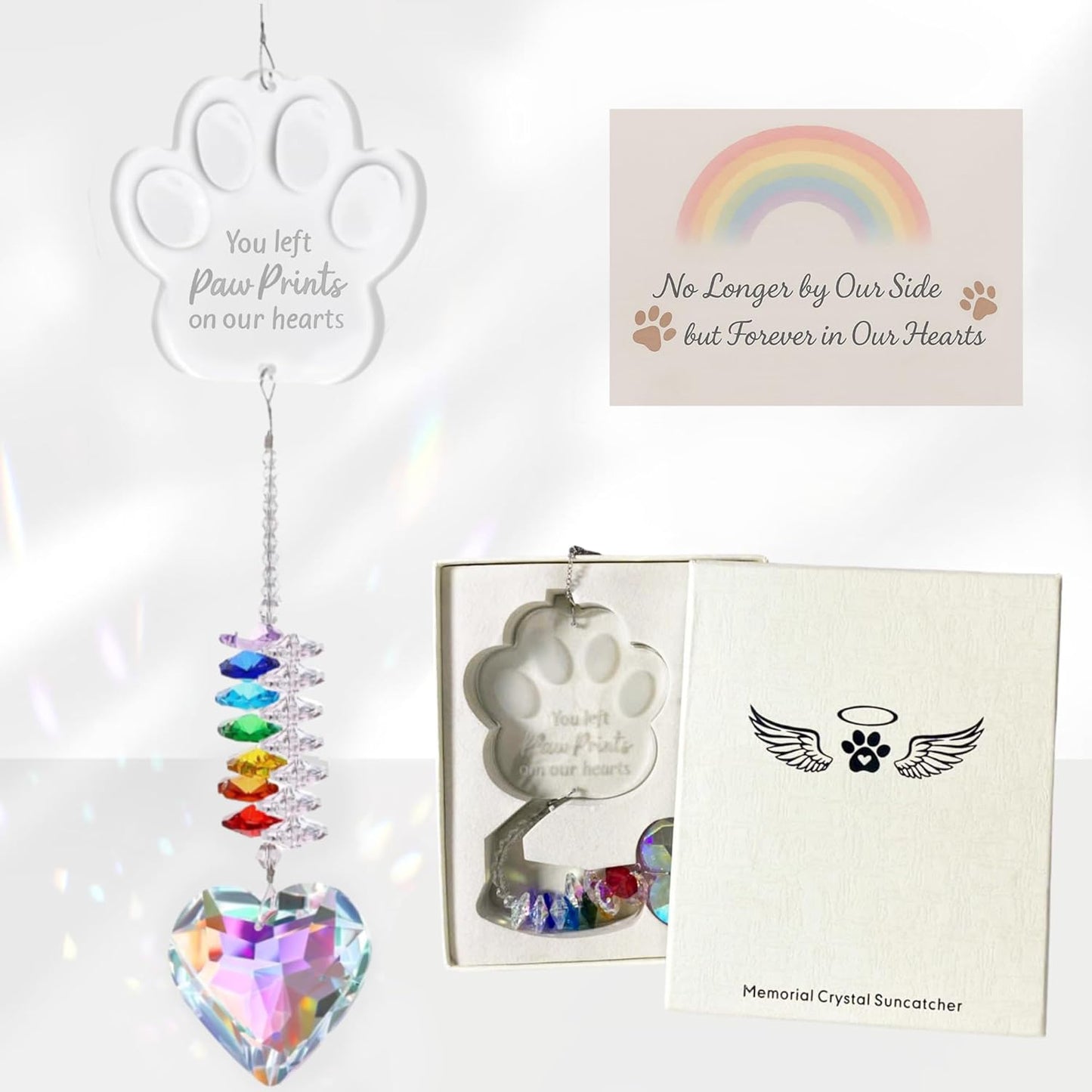 Pet Memorial Suncatcher, Loss of Dog Sympathy Gift, Dog Passing Away Gift, Pet Memorial Gifts for Dogs, Rainbow Bridge Dogs Memorials Gifts, Remembrance/Bereavement/Grieving Crystal Suncatcher