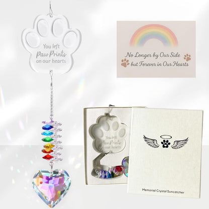Pet Memorial Suncatcher, Loss of Dog Sympathy Gift, Dog Passing Away Gift, Pet Memorial Gifts for Dogs, Rainbow Bridge Dogs Memorials Gifts, Remembrance/Bereavement/Grieving Crystal Suncatcher