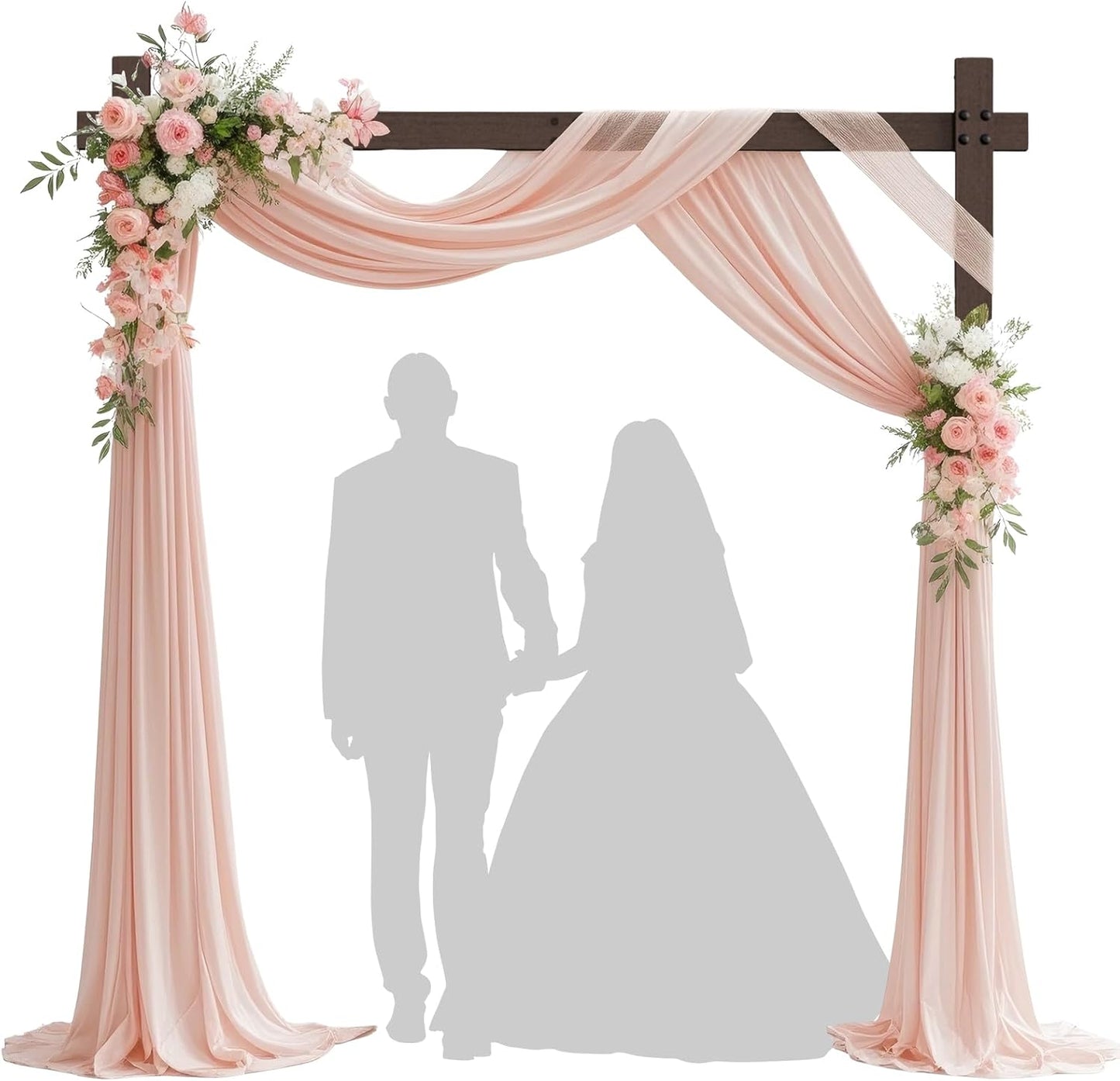 7.48 FT Square Wood Wedding Arches Wooden Arch for Ceremony Wooden Arbor for Wedding Backdrop Stand for Indoor Outdoor Wedding Party Garden Beach Forest Rustic Boho Decor
