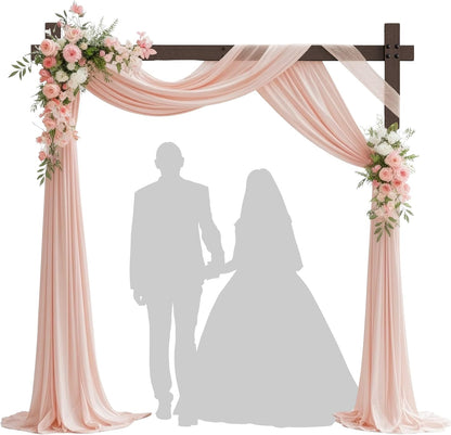 7.48 FT Square Wood Wedding Arches Wooden Arch for Ceremony Wooden Arbor for Wedding Backdrop Stand for Indoor Outdoor Wedding Party Garden Beach Forest Rustic Boho Decor