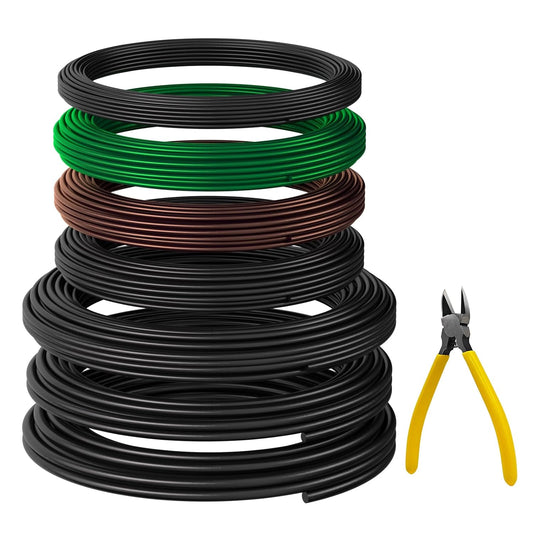189FT Easy to Bend Bonsai Wire, Aluminum Bonsai Tree Wire in 5 Size -1mm,1.5mm,2mm,2.5mm,3mm with Cutter Set for Training Thin or Thick Branches