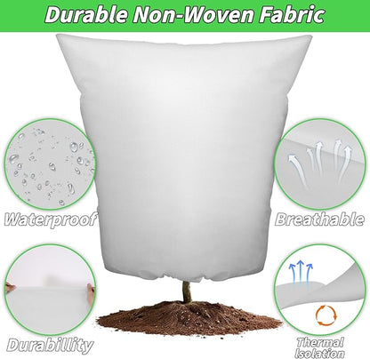4PCS Large Plant Covers Freeze Protection 2.82oz Reusable Winter Frost Cloth Plant Protection Jacket Cover Bags Frost Blankets for Shrub Trees Outdoor Plants Fruit Tree Potted, 86"W x 95"H