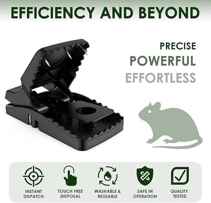 6-Pack Unstoppable Rat Trap with Steel Fangs, Stronger Large Mouse Snap Traps That Kill Instantly, Dispatch More Rodents Faster, Indoor & Outdoor Use and Reusable