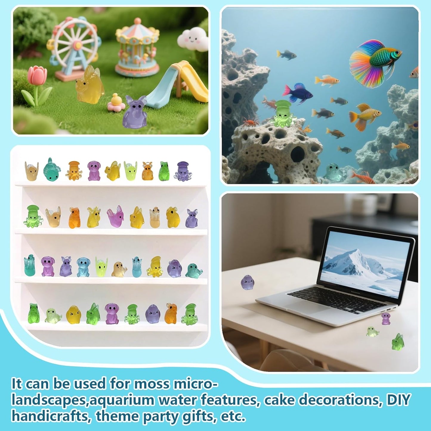150/200 Mini Resin Animals Variety Pack Kit, 30 Types Tiny Resin Animals Figures, Hide Mini Figures Micro Landscape Ornaments Fairy Garden Accessories (200)