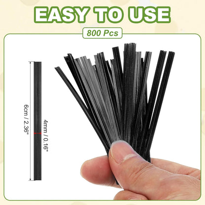 PATIKIL Bag Twist Ties 2 Inch, 800 Pcs Metallic Bread Ties for Treat Plastic Bags Gift Wrapping Candy Coffee Bag Plant Party Cake Favor, Black