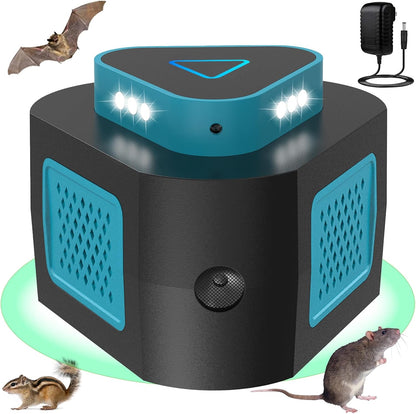 2025 360°Ultrasonic Pest Repellent Plug in,Indoor Pest Control for Rodent Mice Rat Spider Ant Bug Squirrel Bats Roach,4 Mode Switching Mouse Repellent Device for Basement House Garage Kitchen(1pcak)