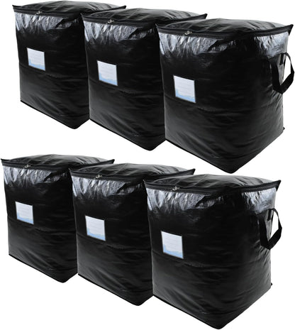 6 Pack 91L Storage Bags for Clothes, Moving Bags Heavy Duty Extra Large with Reinforced Handle, Storage Containers for Organizing Bedding, Blanket, Sheets, Pillows, Toys, Christmas Decorations
