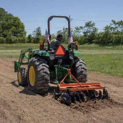 Titan Attachments 3 Point 6ft Notched Disc Harrow Plow Attachment for Cat 1 Tractors, Concave Discs for Tilling, Loosening and Lifting Soil