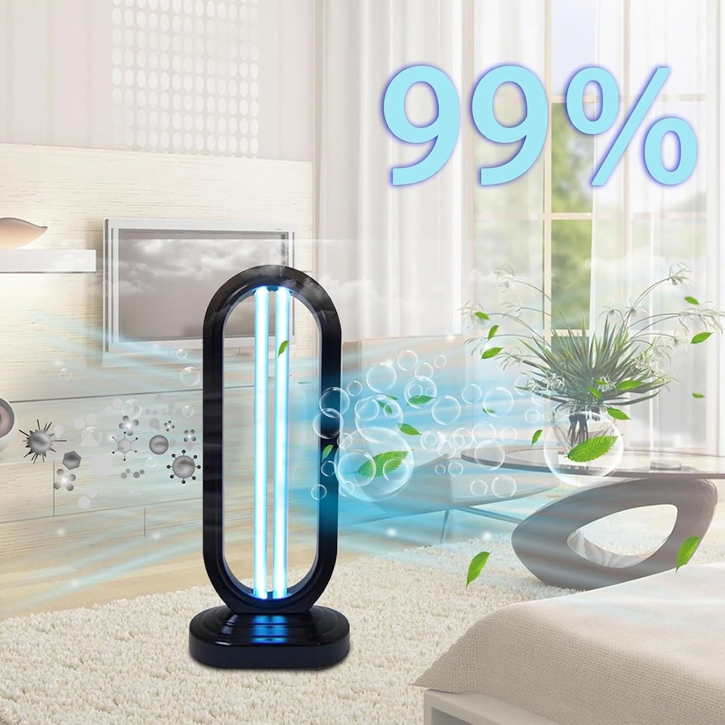 2025 New UV Light - Uv Lamp for Bedbugs, Uv Bed Bugs, UV Lamp with 4- Speed Timing and Remote Control (White)