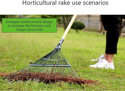 Landscape Rake,Rake Head Replacement Rakes for Lawns,Garden Rakes Head Replacements 22 Teeth Steel Fan Leaf for Lawn Yard Flowers Beds Farm Gardening,with Gloves (22.44 X 18.5 in)