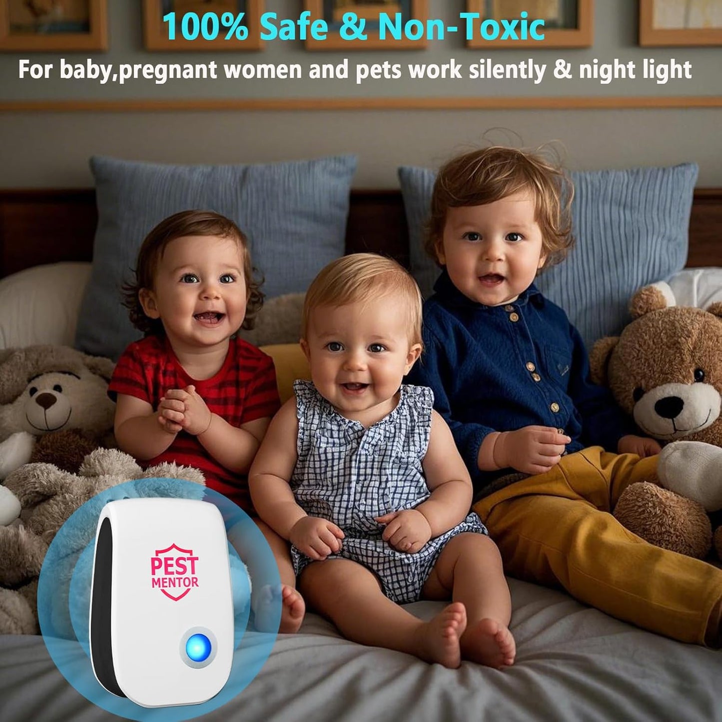 Ultrasonic Pest Control Repeller 10Pack, Indoor Repellent for Mouse, Roach, Ant, Rodent, Bugs, Mosquito, Spider Repellent for House Garage Warehouse Kitchen