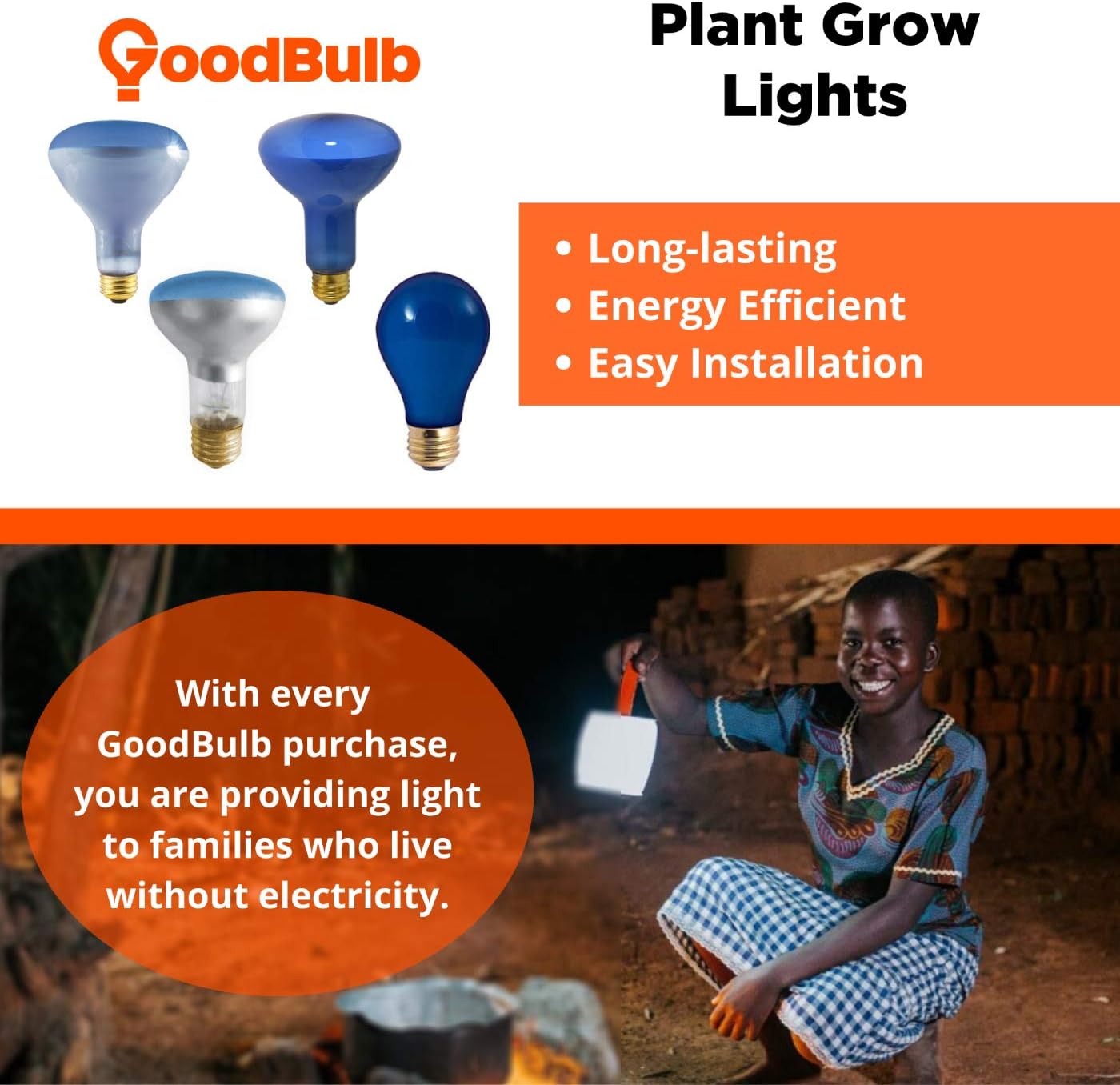 GoodBulb 60W Plant Grow Light Bulb Blue Grow Light A19 Shape & E26 Base High Output Grow Light Blue Light Color Pack of 20 Bulbs
