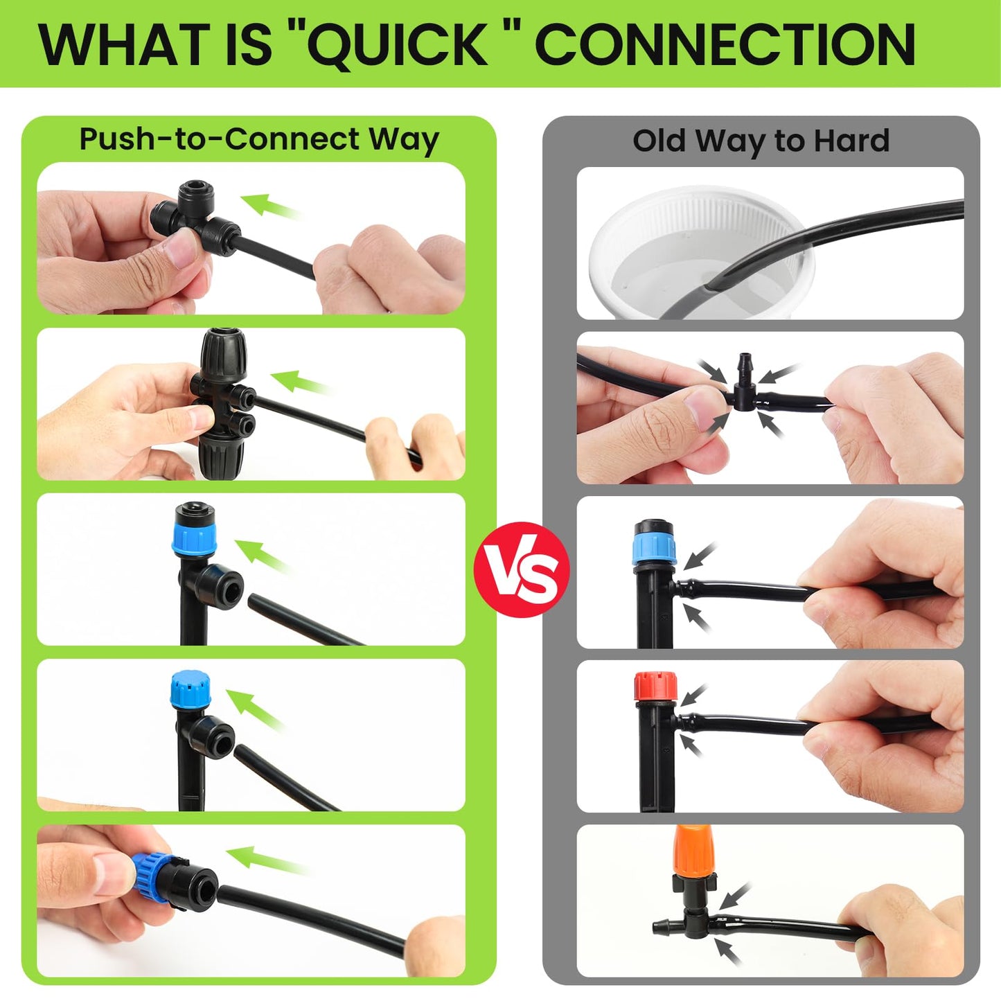 Bonviee Drip Irrigation System Kit for Garden Watering, 230FT Quick Connect