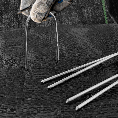 4 Inch 80 Pack 11 Gauge U - Shape Garden Stakes Set: Drip, Line & Irrigation Tubing Stakes, Galvanized Landscape Staples for Tube, Lawns, Weed Barriers, Landscape Fabrics, Irrigation Hose, Floor Mats