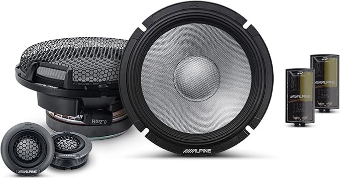 Alpine R2-S65C High-Resolution 2-Way Speaker Set / 6.5" with RKFR65 3-Piece Foam Fast Ring Speaker