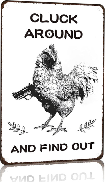 Funny Chicken Gifts Chicken Tin Sign for Home Farm Chicken Coop Farmhouse Kicthen Garden Decor 8 X 12 Inch (3220)
