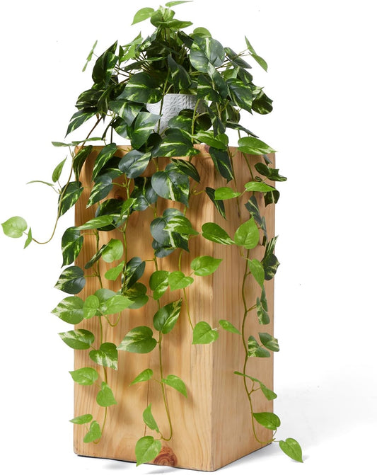 CADNLY Realistic Artificial Plants Indoor in Pot – Green Faux Hanging Plants Artificial Decor Fake