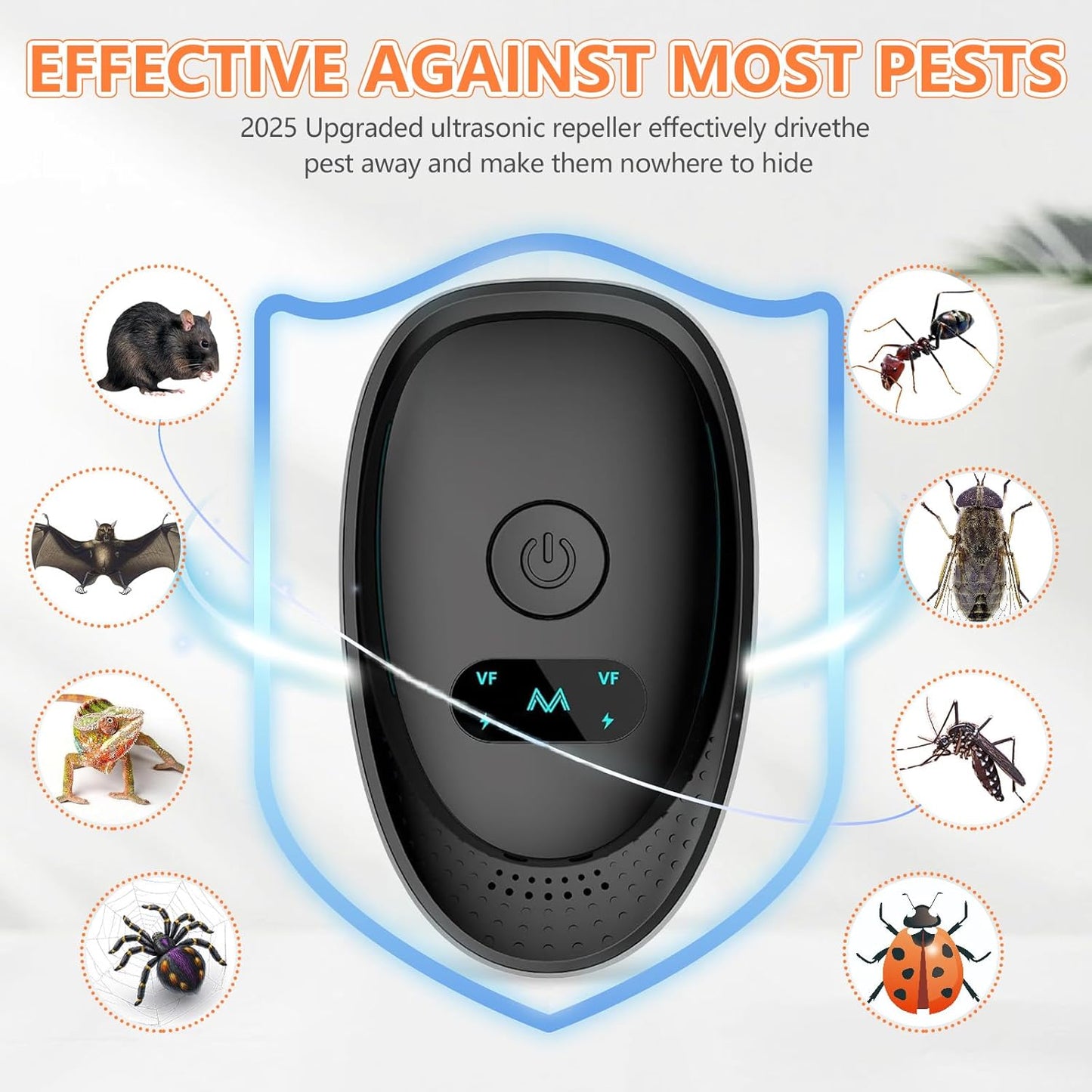 2025 Upgraded Ultrasonic Repellent Indoor, Mouse Traps Insert Plug in, Pest Control Repellent Ant,Roach,Rodent, Mouse, Bugs, Mosquito, Spider, for Home, Office, Warehouse 6 Packs