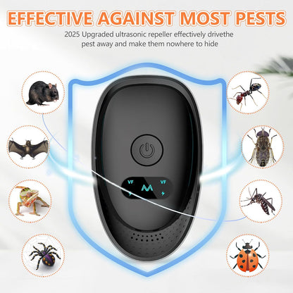 2025 Upgraded Ultrasonic Repellent Indoor, Mouse Traps Insert Plug in, Pest Control Repellent Ant,Roach,Rodent, Mouse, Bugs, Mosquito, Spider, for Home, Office, Warehouse 6 Packs