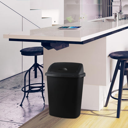 4 Pack 70 liters Large Outdoor Trash Can, Black Recycling Bin with Swing Lid