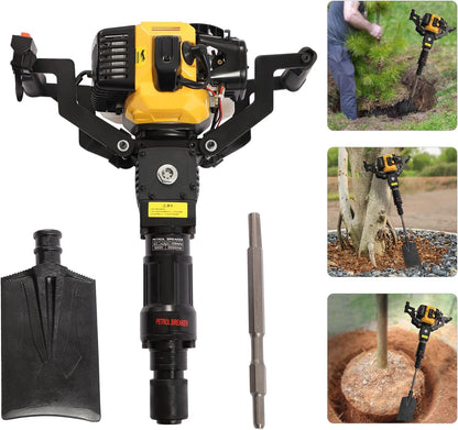 Portable Excavator Shovel 52cc 2 Stroke Planting Shovel Garden Tree Digger Machine Handheld Digger Digging Machine, Post Hole Digger Ditch Digger for Garden Farm and Home
