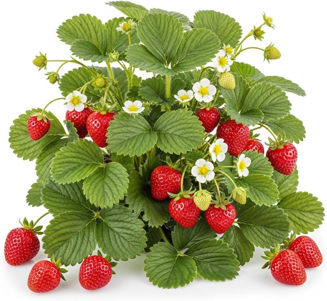 Berrylicious Ozark Beauty Strawberry Plants (10 Plants) – Everbearing Variety for Home Gardens – Grow Your Own Fresh, Sweet Strawberries – Perfect for Strawberry Shortcake