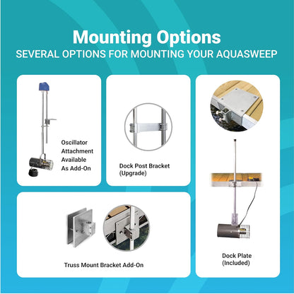 Scott Aerator 3/4 Horse Power 230V Muck Blaster - 150ft Cord | 3/4 Horse Power Aquasweep w/Post Mount | Water Circulator | Water Agitator | Water Mover | Muck Blower