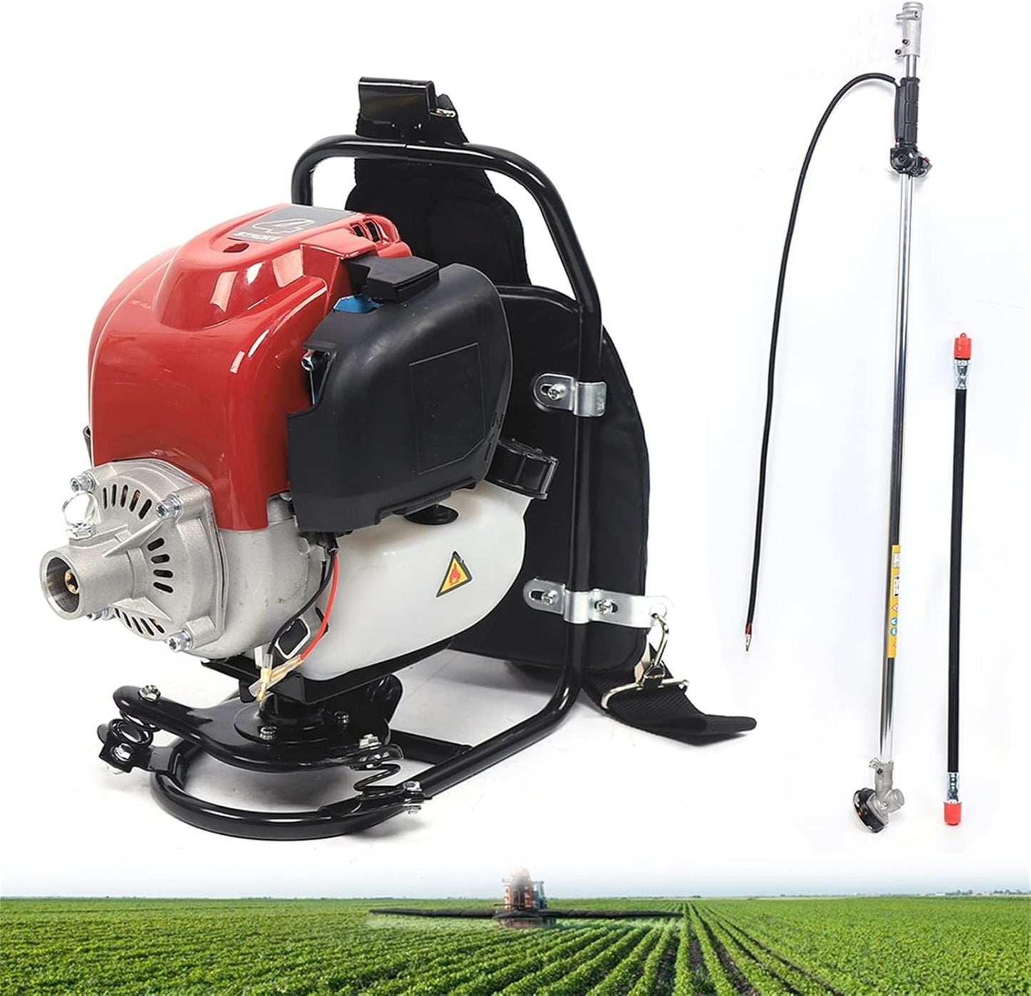 4-Stroke Backpack Lawn Mower Cultivator Tiller Petrol Trimmer for Garden & Lawn, Digging, Weed Removal