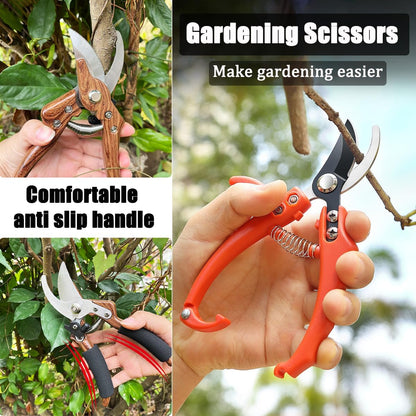 2-Pack Garden Shears Pruning, Flower Scissors for Cutting Fresh Flowers, Professional Garden Clippers Set & Plant Trimmers for Tree, Gardening, Ergonomic Handle