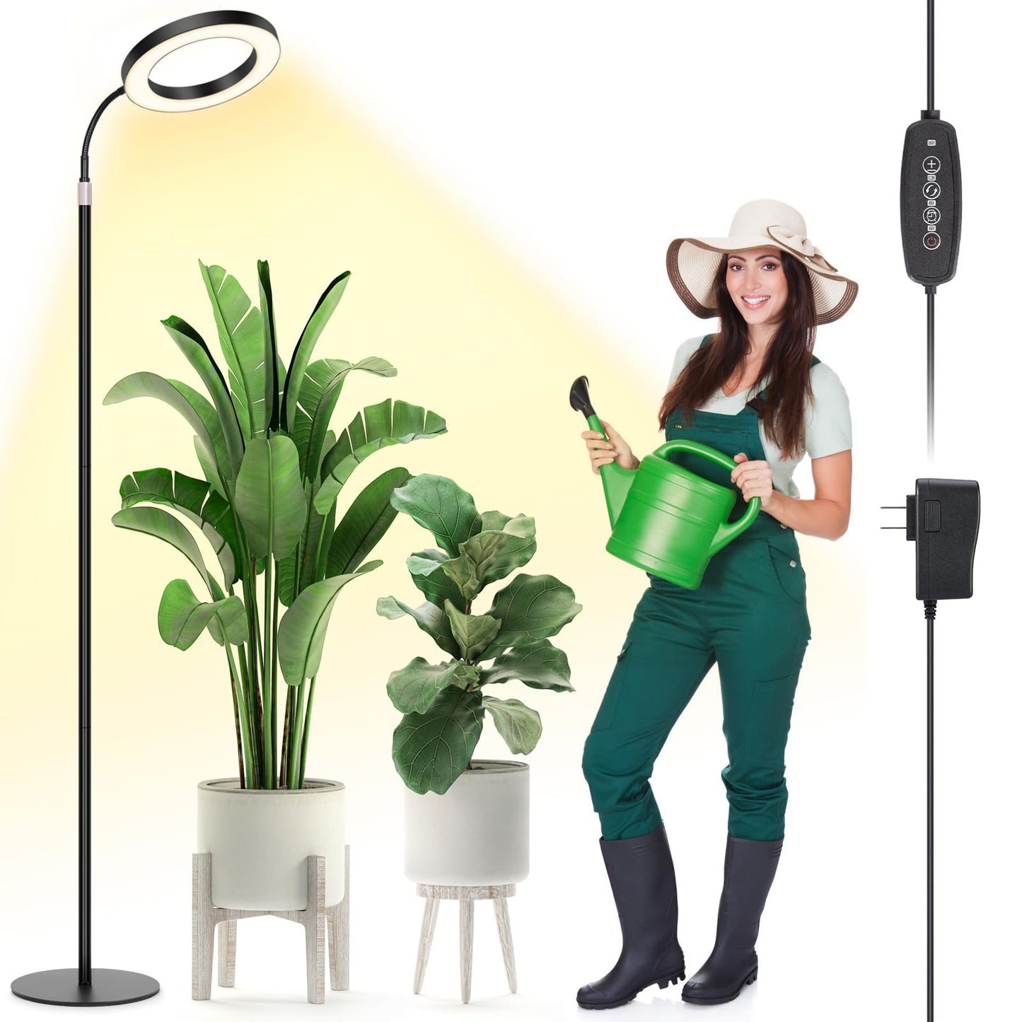 LBW Grow Light with Stand for Indoor Plants, Adjustable Height up to 68", Full Spectrum Grow Light