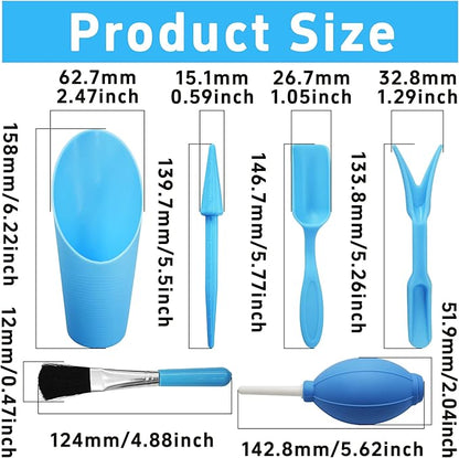 6Pcs Mini Succulent Tools Set, Garden Hand Tools Kit for Indoor Plant Care, Succulent Bonsai Miniature Garden Tool Set, Small Gardening Tools for Transplanting Digging Planting, Blue