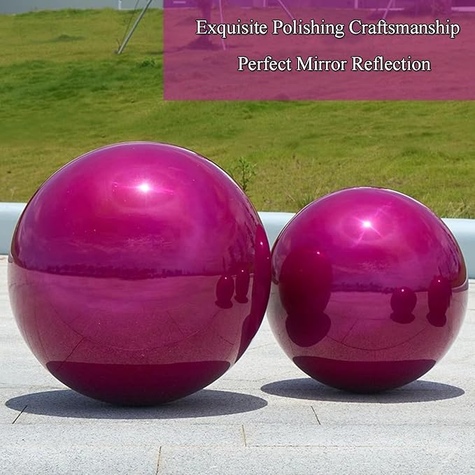 Decorative Garden Gazing Ball, Home Garden Gazing Globe Mirror Balls, Polished Stainless Steel Shiny Sphere, Ideal As a Housewarming Gift (Dia:25cm/10 inches)