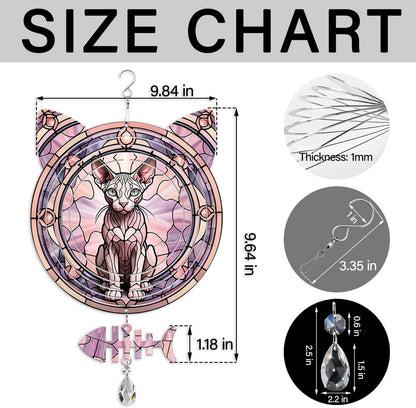 Sphynx Cat Wind Spinner, Sphynx Cat Wind Spinner Hanging for Yard and Garden