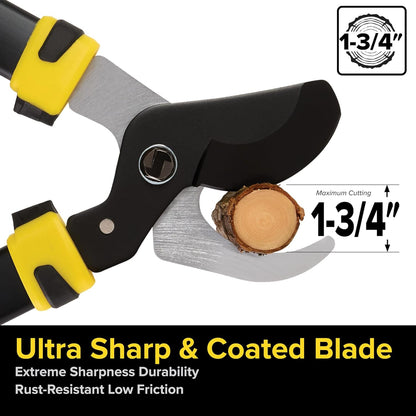 Jameson Heavy-Duty 29″ Bypass Lopper | 1-3/4″ Cutting Capacity | Non-Stick Blade | Aluminum Frame | Ergonomic Grips | Gardening & Landscaping Tool
