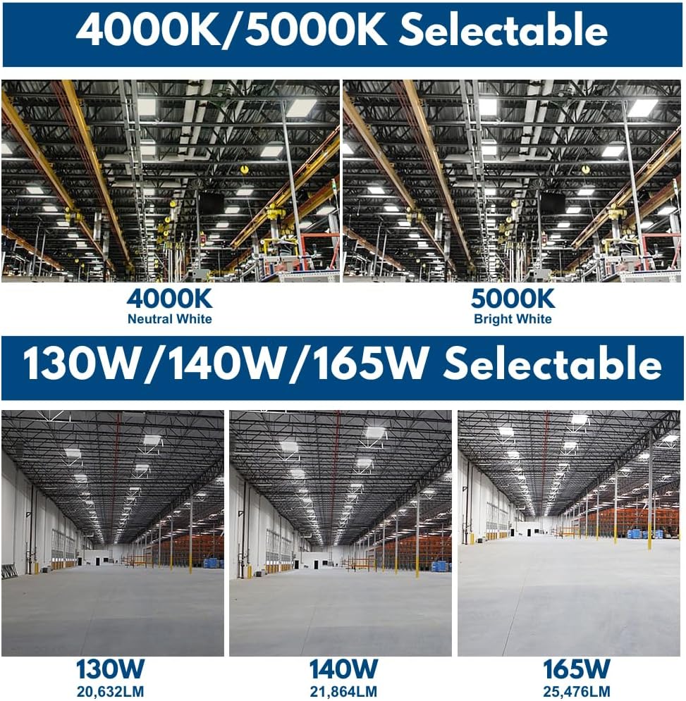 Konlite ALTA LED High Bay Light - 2FT - 165W/140W/130W - 25,150 Lumens - 5000K/4000K Selectable - 120-277V - 400W Metal Halide Equal