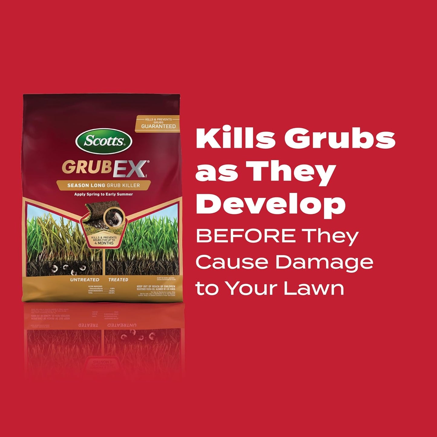 Scotts GrubEx1 Season Long Grub Killer Protects Lawns Up to 4 Months, 5,000 sq. ft., 14.35 lbs. (2-Pack)