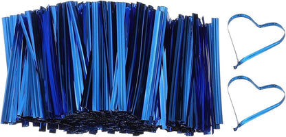 PATIKIL Bag Twist Ties 2 Inch, 800 Pcs Metallic Bread Ties for Treat Plastic Bags Gift Wrapping Candy Coffee Bag Plant Party Cake Favor, Blue