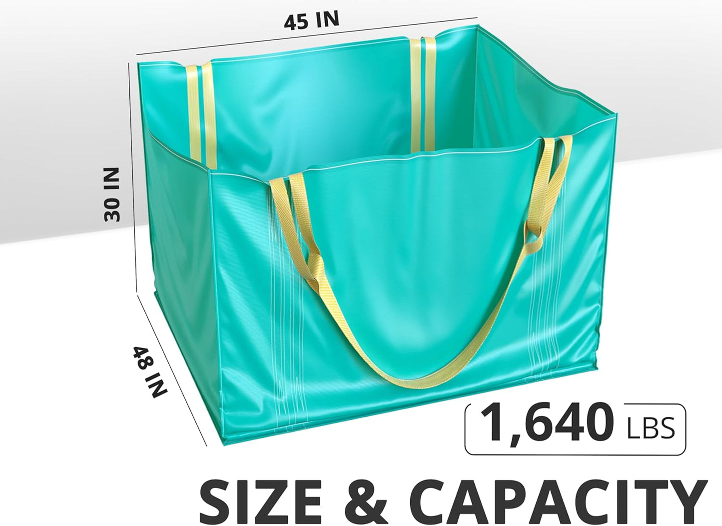 TidyFriend Dumpster Bag 45 Inches, Reusable Yard Waste Bags, Foldable Yard Waste Container, Trash Bag for Trash Management, Multiple Times Use During Renovations, Can Hold Up to 1650 lbs