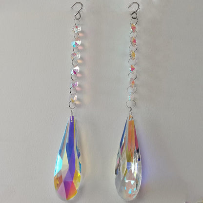 Set of 2 Handmade Stained Glass Suncatchers - 4.5Inch Perfect for a Window or Garden Display, for Window Home Garden Christmas Day Party Wedding Decor. Sun Catchers Gifts for Kids,Mom...