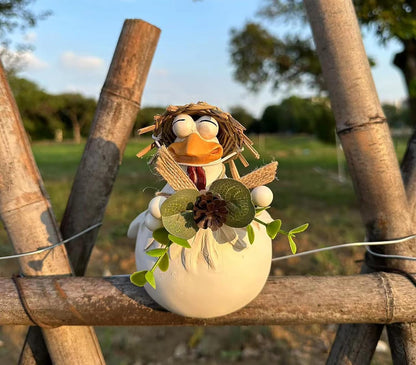 3Pcs Chicken Fence Decor, Funny Farm Sculpture Chicken Decor, Cute Chicken Sculpture, Resin Chicken Figurines, Animal Outdoor Statues for Home Garden Stairs, Farm, Patio, Backyard