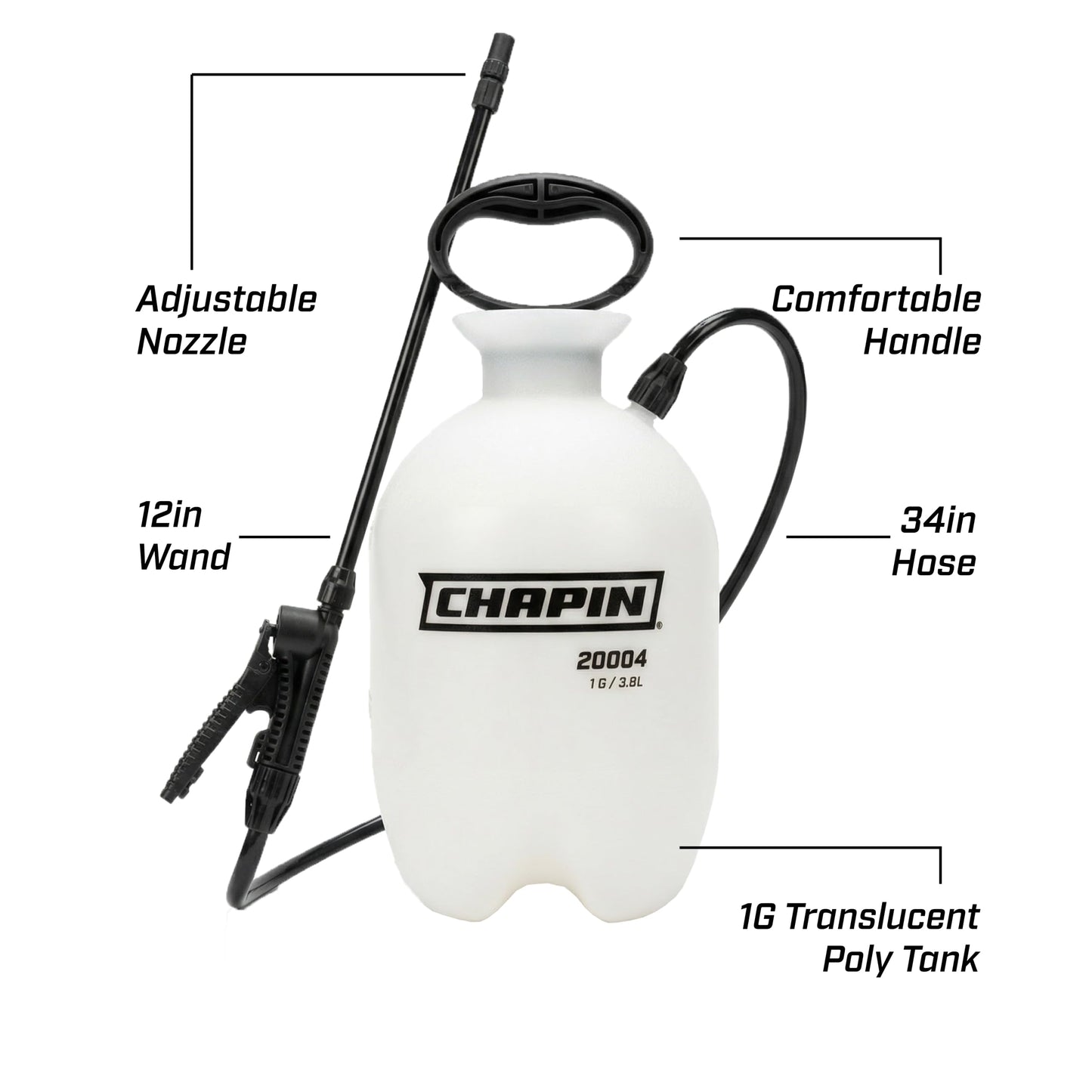 Chapin 1-Gallon Pump Sprayer, Easy Use for Home & Garden