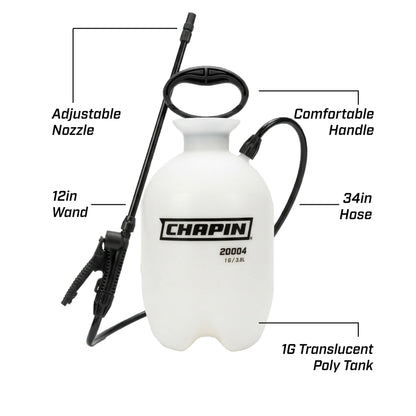 Chapin 1-Gallon Pump Sprayer, Easy Use for Home & Garden