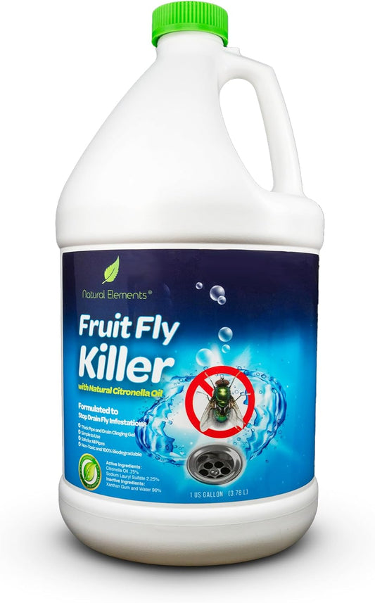 Natural Elements Fruit Fly Killer | Drain Flies, Gnats, Flying Ants | Home & Commercial Use |