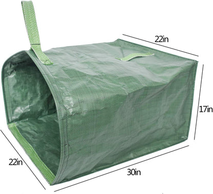 UNISTRENGH 2-Pack Set 106 Gallons Reusable Garden Bag with Reinforced Handles Heavy Duty Gardening Bags Lawn Pool Garden Leaf Waste Bag (Green-Double)